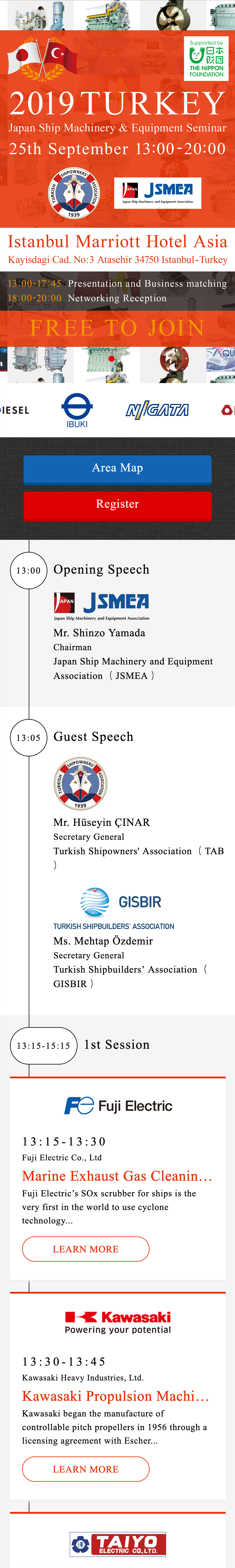 2019 TURKY Japan Ship Machinery & Equipment Seminar